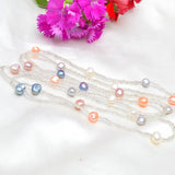Freshwater Baroque Pearl Bracelet 925 Silver Clasp Crystal Beads