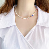 Colorful Bead Baroque Pearl Necklace for Women Gift