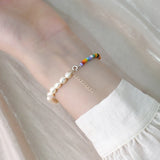 Natural Freshwater Pearl Bracelet Colorful Bead Jewelry