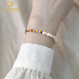 Freshwater Pearl Bracelet Colorful Bead Jewelry for Women Gift