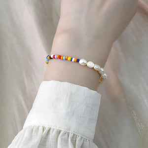 Freshwater Pearl Bracelet Colorful Bead Jewelry for Women
