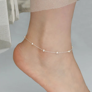 Freshwater Pearl 925 Silver Anklet for Women