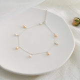 Silver Anklets with Natural Freshwater Pearls, 925 Sterling Silver