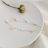 Silver Anklets with Natural Freshwater Pearls, 925 Sterling Silver