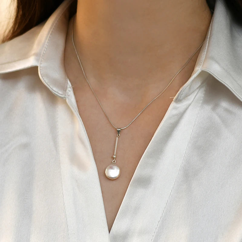 Baroque Pearl 925 Silver Pendant Necklace