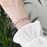 Freshwater Pearl 925 Silver Bell Bracelet for Women
