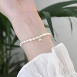 Freshwater Pearl 925 Silver Bell Bracelet for Women