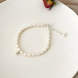 Freshwater Pearl 925 Silver Bell Bracelet for Women