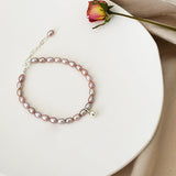 Freshwater Pearl 925 Silver Bell Bracelet for Women