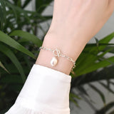 Natural Freshwater Pearl 925 Sterling Silver Bracelet