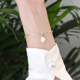 Natural Freshwater Pearl 925 Sterling Silver Bracelet