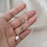 Freshwater Pearl 925 Sterling Silver Cat Necklace for Women