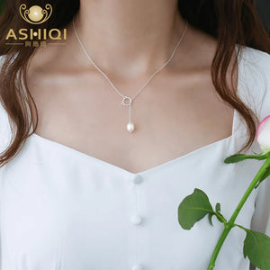 Freshwater Pearl 925 Sterling Silver Cat Necklace for Women
