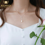 Freshwater Pearl 925 Sterling Silver Cat Necklace for Women