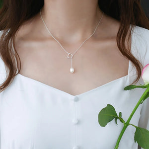 Freshwater Pearl 925 Sterling Silver Cat Necklace for Women