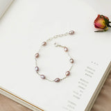 Freshwater Pearl 925 Silver Chain Bracelet Jewelry Women Gift
