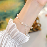 Freshwater Pearl 925 Silver Double Layer Bracelet Gift