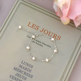 Freshwater Pearl 925 Silver Double Layer Bracelet Gift