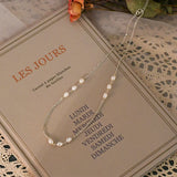 Freshwater Pearl 925 Silver Necklace Multilayer Jewelry