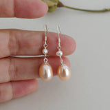 Freshwater Pearl 925 Silver Drop Earrings for Women