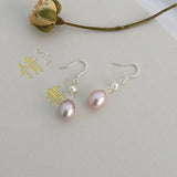 Freshwater Pearl 925 Silver Drop Earrings for Women
