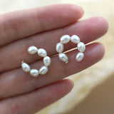 Freshwater Pearl 925 Sterling Silver Ear Clips Jewelry for Women