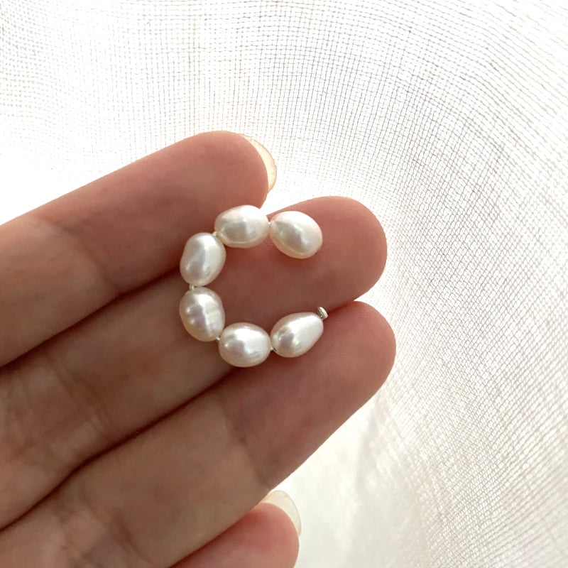 Freshwater Pearl 925 Silver Ear Clips for Women