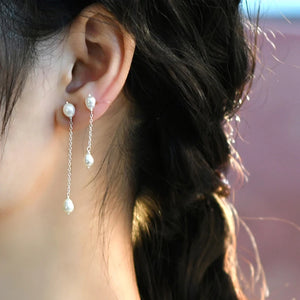 Freshwater Pearl 925 Silver Earrings for Women