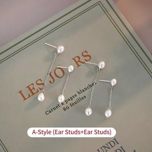 Freshwater Pearl 925 Silver Earrings for Women
