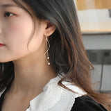 Freshwater Pearl Sterling Silver Earrings Long Pendant Jewelry Women