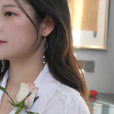 Freshwater Pearl Sterling Silver Earrings Long Pendant Jewelry Women