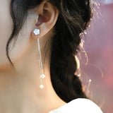 Freshwater Pearl 925 Silver Flower Earrings for Girls