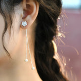 Freshwater Pearl 925 Silver Flower Earrings for Girls