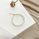 Freshwater Pearl 925 Silver Double Layer Bracelet Women