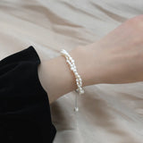 Freshwater Pearl 925 Silver Double Layer Bracelet Women