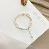 Freshwater Pearl 925 Silver Double Layer Bracelet Women