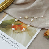 Freshwater Pearl 925 Silver Flower Ball Bracelet for Women
