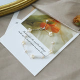 Freshwater Pearl Silver Flower Ball Bracelet for Women