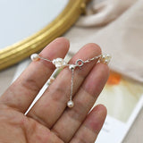 Freshwater Pearl 925 Silver Flower Ball Bracelet for Women