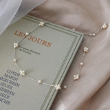 Freshwater Pearl Silver Flower Ball Necklace for Women