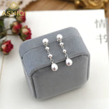 Freshwater Pearl 925 Silver Long Earrings Lady