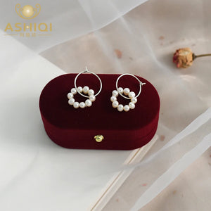 Freshwater Pearl 925 Silver Earrings Wedding Jewelry