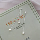 Freshwater Pearl 925 Silver Long Earrings for Women