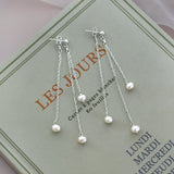 Freshwater Pearl 925 Silver Long Earrings for Women