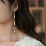 Freshwater Pearl 925 Silver Long Earrings Women Jewelry