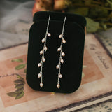 Freshwater Pearl 925 Silver Long Earrings Women Jewelry