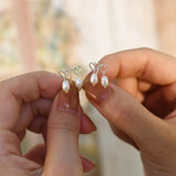 Freshwater Pearl 925 Silver Love Earrings Wedding Jewelry
