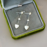 Freshwater Pearl 925 Sterling Silver Love Earrings for Girls
