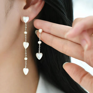 Freshwater Pearl 925 Sterling Silver Love Earrings for Girls