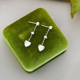 Freshwater Pearl 925 Sterling Silver Love Earrings for Girls